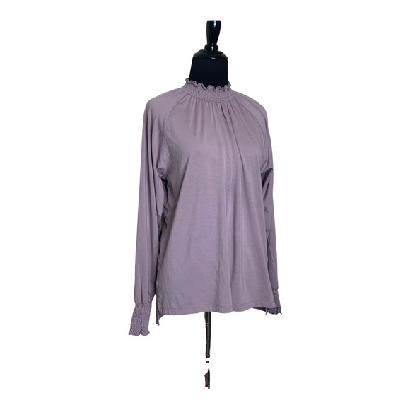 Serra by Joie Rucker mock neck long sleeves pleated blouse size small - Picture 5 of 9
